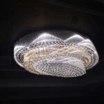 Plafonnier LUXE GM en cristal ovale 1.5M * H 0.60