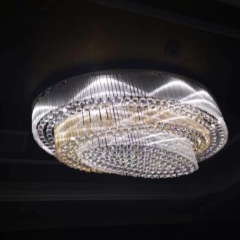 Plafonnier LUXE GM en cristal ovale 1.5M * H 0.60