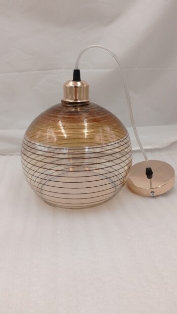 Plafonnier 1 lampe en verre 250 mm pour couloire ou escalier  couleur en noir/marron/balc