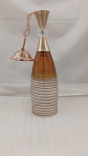Plafonnier 1 lampe en verre pour couloire ou escalier  couleur en noir/marron/balc